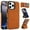 Brown, variant on Back Case for iPhone 16 Pro Max, Card Slots Kickstand PU Leather Magnetic Button Shockproof Protective Stylish Ultra Slim Phone Case Cover Compatible with iPhone 16 Pro Max, Brown