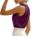 thumbnail image 6 of XFLWAM Women's Silk Satin Tank Tops Crew Neck Pleated Sleeveless Blouses Dressy Casual Summer Business Work Shirts, 6 of 9