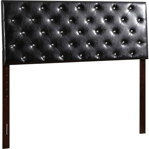 Victorian Headboard Full Size, Black Faux Leather, Adjustable Dorm Headboard, Elegant Bedroom Decor