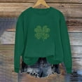 thumbnail image 5 of HAiming St Patty's Day Green Sweatshirt Women Casual Oversize Long Sleeve Shamrock Graphic Tunic Pullover Tops, 5 of 6