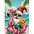 thumbnail image 4 of Festive Santa Christmas Banner Holiday Flamingo Beach Theme Polyester Material for Vacation Party Tropical Celebration, 4 of 8