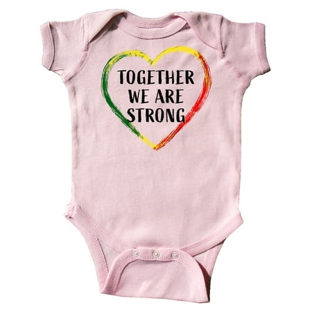 

Inktastic Together We are Strong Red Yellow Green Heart Gift Baby Boy or Baby Girl Bodysuit