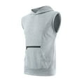 thumbnail image 2 of Jinda Men's Hooded Shirts Workout Tank Top Sleeveless Tshirt Running Basic Soft Quick Dry Fashion Active Fitted Top Pocket Light Grey Medium, 2 of 4