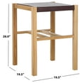 thumbnail image 3 of Safavieh Solana Modern Backless Wood and Leather Stools, Cognac/Natural, 3 of 5