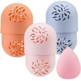 thumbnail image 1 of Estuche de transporte para esponja de maquillaje, soporte para licuadora de viaje, funda protectora para esponja de maquillaje, soporte para licuadora de belleza, 3 piezas, 1 of 5
