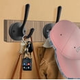 thumbnail image 2 of TOFIIGREM Ganchos para toallas negros, paquete de 2 ganchos para abrigos, gancho doble de metal resistente para batas de baño, ganchos para toallas de mano montados en la pared para cubículo, baño, co, 2 of 5