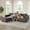 Dark Grey, variant on MCombo 121" L Shaped Compressed Sectional Sofa Couch with Ottoman, No Assembly Required, Light Brown