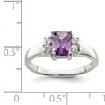 thumbnail image 2 of 925 Sterling Silver Purple and White Cubic Zirconia Ring Size 6, 2 of 5
