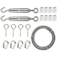 thumbnail image 2 of Steel Cable Kit, Stainless Steel Wire Rope UV Resistant  for Hanging Outdoor Lights for Home Garden Use, 2 of 7