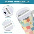 thumbnail image 3 of Yayeee 40oz Stainless Steel Tumbler with Straw and Handle Double-Wall Insulated Travel Water Bottle, Pink Floral, 3 of 8
