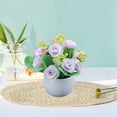 thumbnail image 5 of HongHeng Silk Roses Artificial Flowers in Vase, Fake Flowers with Vase, Faux Flower Arrangement with Vase for Home office Decoration, Dining Table Centerpiece, 5 of 6