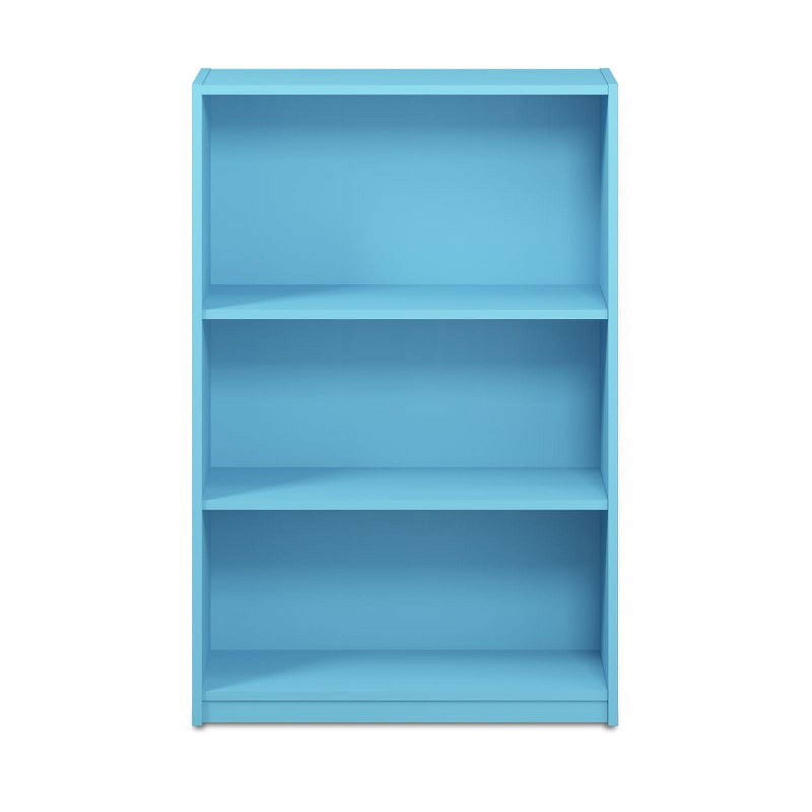 Furinno JAYA Simple Home 3-Tier Adjustable Shelf Bookcase, Light Blue