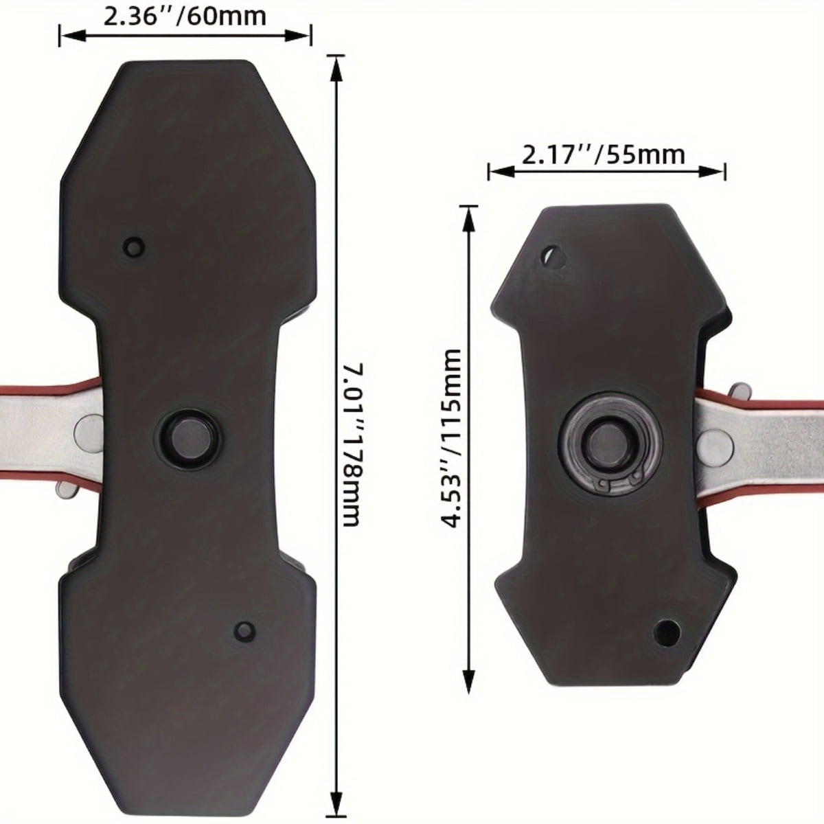 Brake Caliper Press Tool | Car Ratcheting Brake Caliper Piston Spreader Press Tool with 2pcs Steel Plates-Red