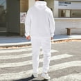 thumbnail image 4 of Fgvctg Sweatsuits Men 2 Piece Outfit Fall Sweatsuit Athletic Jogger Sweatpants Plus Size Fleece Tracksuits Oversized Sweatshirt Lounge Set with Pockets White M, 4 of 9