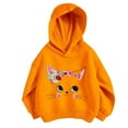 thumbnail image 4 of XAOFW Girls Hoodies Long Sleeve Cartoon Print Hooded Sweatshirt Kids Loose Fit Cute Graphic Pullovers Hoodies Comfortable Top 7-8 Years, 4 of 4