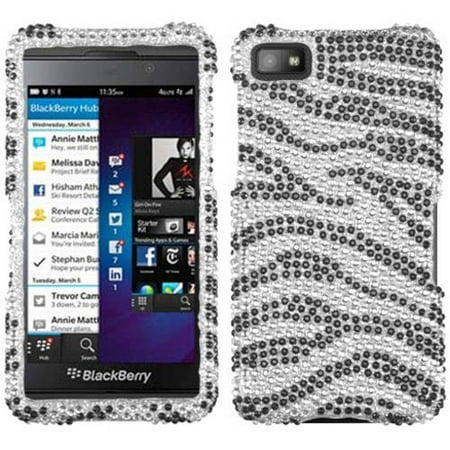 Blackberry Z10 MyBat Protector Case, Black Zebra Skin (Best Browser For Blackberry Z10)