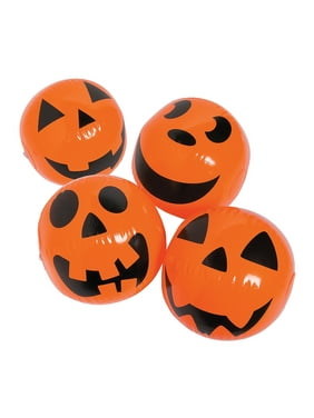 Fun Express Jack O Lantern Beach Ball Orange Halloween Party Favors, 12 Count