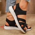 thumbnail image 6 of Rokment Womens Walking Flat Sandals Comfortable Breathable Mesh Memory Foam Platform Wedge Strappy Summer Shoes Black Size 5.5, 6 of 8