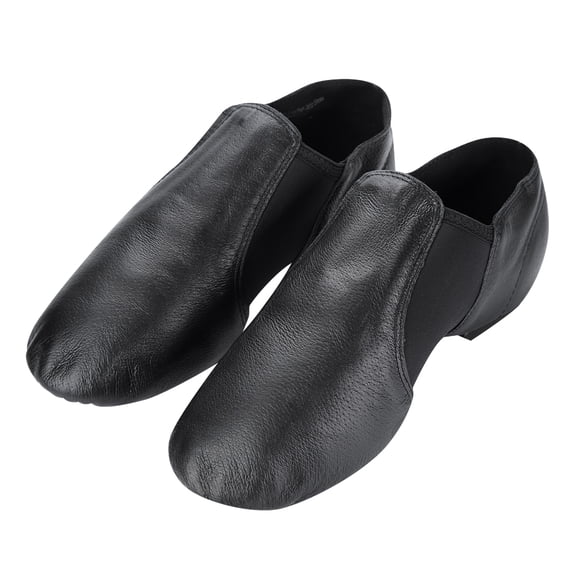 1 Pair Comfortable Leather Jazz Shoes Practice Dance Shoes for Child Adult(Black 39)