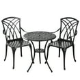 Withniture 3Piece Cast Aluminum Outdoor Bistro Set, RustResistant
