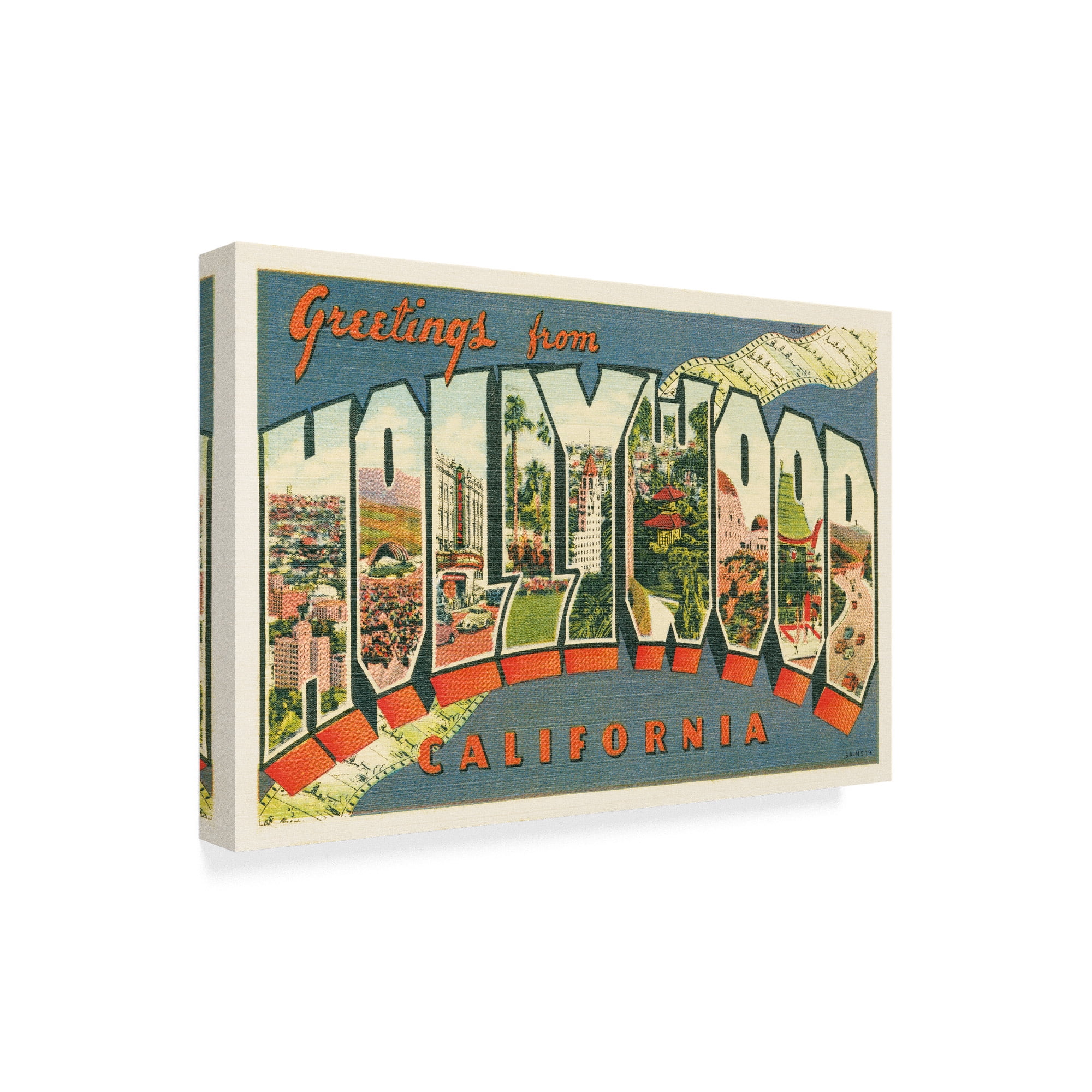 Trademark Fine Art 'Greetings from Hollywood v2' Canvas Art by Wild Apple Portfolio