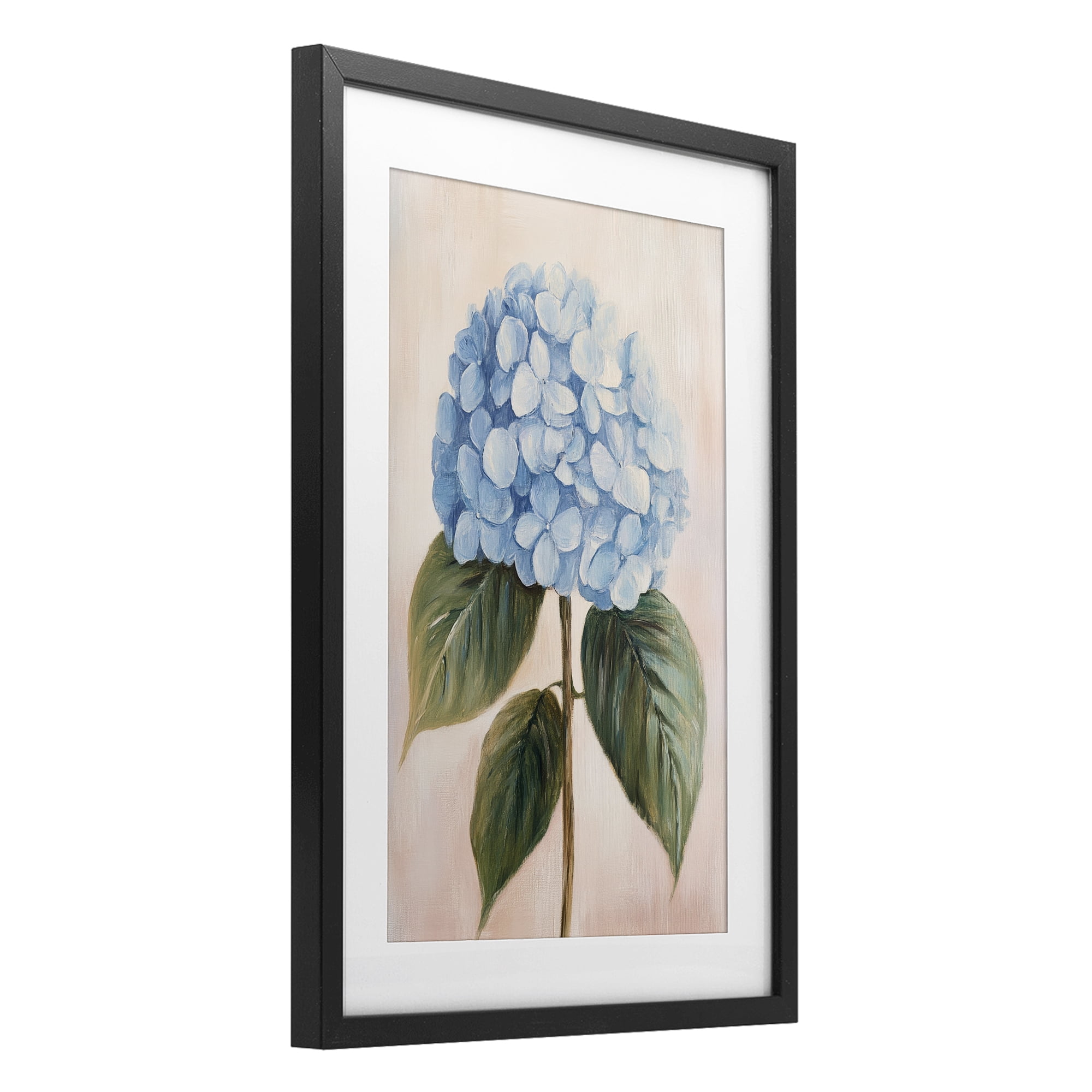 Stupell Industries Baby Blue Hydrangea Black Framed Print Under Glass, design by Petal Prints Design