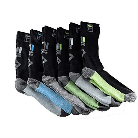 Fila Men's Half Cushion Crew Socks, 6 pack, 2968hg Fila Men's Half Cushion Crew Socks, 6 pack, 2968hg