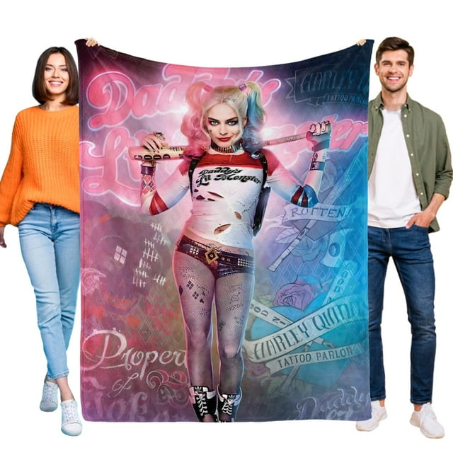 Harley Quinn anti-pilling, suave, ligera, esponjosa y acogedora de lujo para hogar y cocina – Perfecta para niños y adultos,150X120cm
