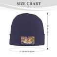 thumbnail image 3 of LNWH Knitted Acrylic Hat, Colorful Swirls Abstract Tigers Pattern Winter Beanie Hat for Cold Weather, Navy Blue, 3 of 8