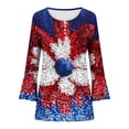 thumbnail image 4 of Kvture 4th of July Tops for Women Henley V Neck Button 3/4 Sleeve Blouse Independence Day Patriotic T Shirts Summer Red Tees M, 4 of 4