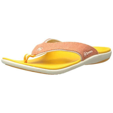 Spenco Yumi Canvas Tangerine Women's Total Support Sandals Thong Flip Flops