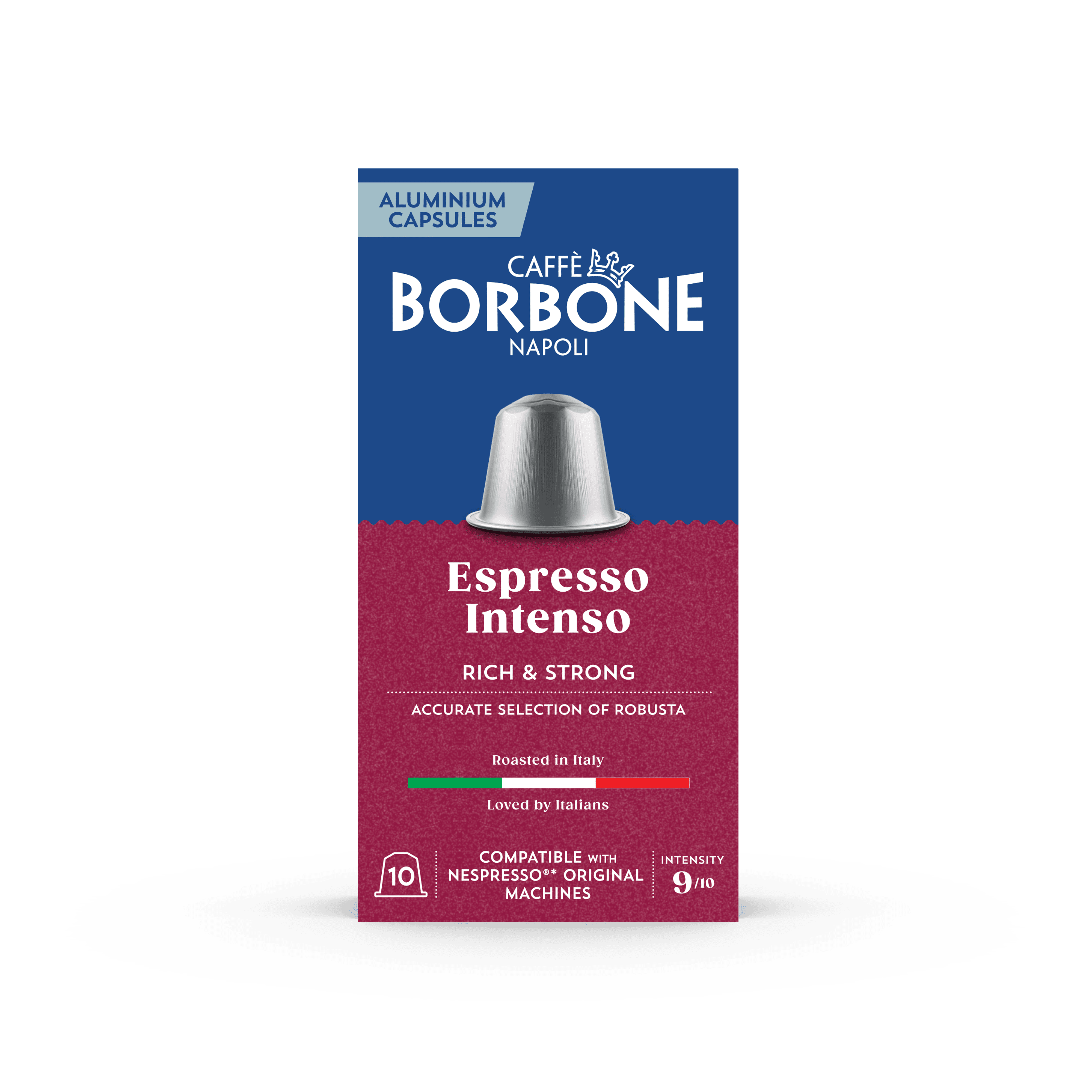 Caffè Borbone Espresso Intenso Dark Roast Nespresso Compatible Aluminum Coffee Pods - 100 Count (10 packs of 10)