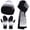 Black White, variant on FZ FANTASTIC ZONE Womens Winter Knit Beanie Hats and Touchscreen Gloves Long Scarf Set with Warm Fleece Lined Skull Caps Gloves Scarves for Women