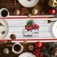 thumbnail image 2 of Christmas Cotton Linen Table Runner for Dining Kitchen, Xmas Truck Tree Snowflake Red Striped Retro Wedding Outdoor Party Tablerunners Decoration, Dresser Scarf Coffee Tablecloth Runners 13x36 Inches, 2 of 9