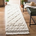 thumbnail image 2 of SAFAVIEH Casablanca Rordan Geometric Shag Runner Rug, Ivory, 2'3" x 12', 2 of 7