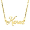 thumbnail image 1 of KISPER 18K Gold Plated Stainless Steel Personalized Name Pendant Necklace, Karen, 1 of 6