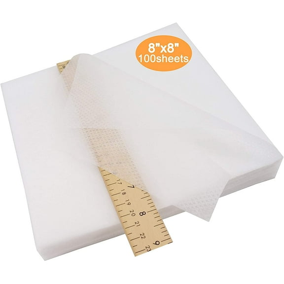 New brothread 1.8oz No Show Mesh Machine Embroidery Stabilizer Backing 8"x8" 100 Precut Sheets