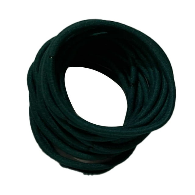 kurtrusly 10 Pièces Bandes de Cheveux Mixtes Extensible Réglable Décoratif Haute Élasticité Titulaire de Queue de Cheval de Protection Filles Accessoires Vert Foncé