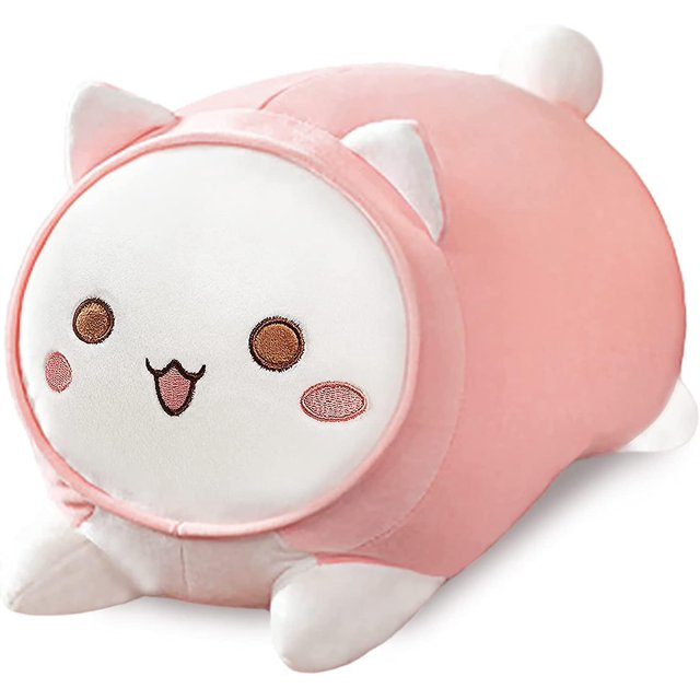 Almohada de felpa de gato de 11,8 ", juguete de peluche de gato, gatito lindo, peluche Kawaii, almohadas para dormir, regalos de juguete de felpa para niños y niñas