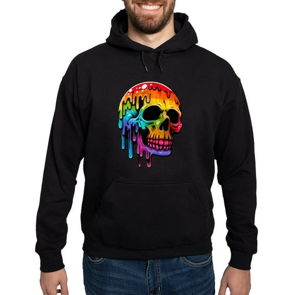 CafePress - Vibrant Multicolor Skull - Pullover Hoodie, Classic, Comfortable Hooded Sweatshirt