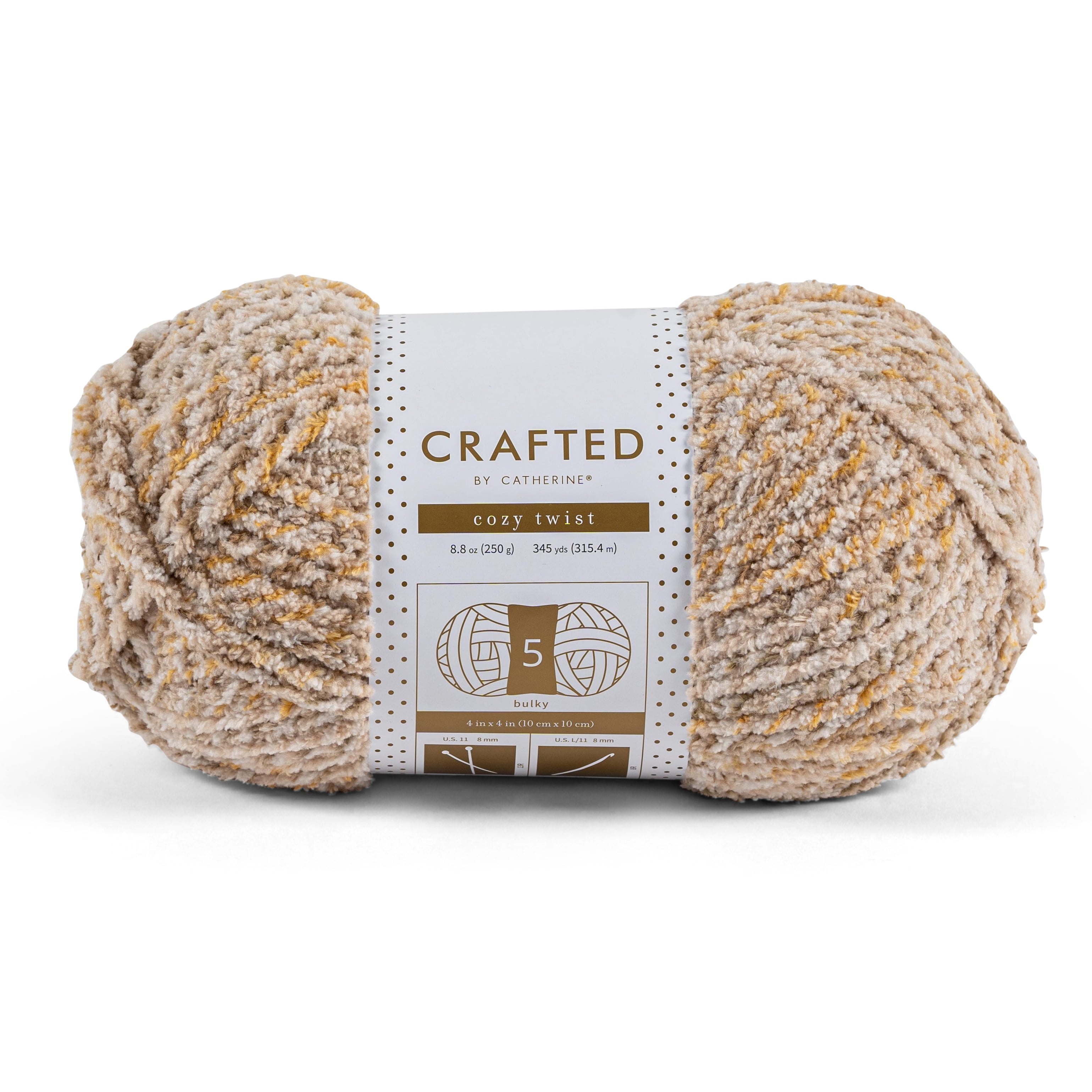 Crafted by Catherine Beige Multi Cozy Twist Bulky Yarn, 345 yards, 8.8&nbsp;oz/250g (2 Pack)