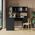thumbnail image 2 of Royard Oaktree L Shaped Computer Desk with Hutch Reversible Home Office Desk w/Drawers and Bookshelf, 2 of 7