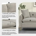 thumbnail image 2 of Gzxs Gray Couches for Living Room 77 inch, Mid Century Modern Velvet Sofa, Upholstered 3-Seater Loveseat w/Armrest for Bedroom, Apartment, Home Office, 2 of 6