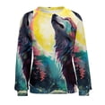 thumbnail image 7 of Colorful Lone Wolf Mom Sweatshirt For Women Long Sleeve Pullover, 7 of 7