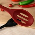 thumbnail image 4 of Silicone Nonstick Slotted Spoons Set 2,High Heat Resistant, Hygienic Design Cooking Baking Spoons Set for Cooking Stirring, Mixing and Serving,Red and Black, 4 of 7
