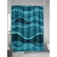 thumbnail image 5 of Fsddascl Turquoise Teal Ombre Shower Curtain Set - 66" x 72" Washable Bathtub Curtain with 12 Hooks, Watercolor Waves Abstract Waterproof Fabric Stall Shower Curtains for Bathroom/Bathtub Décor, 5 of 6