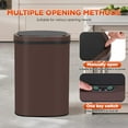 thumbnail image 4 of 13 Gallon Trash Can Automatic Kitchen Garbage Can with Lid Touchless Sensor Waste Bin Slim No Touch Stainless Steel Trash Can for Home, Living Room, Bedroom, Office （Brown）, 4 of 8