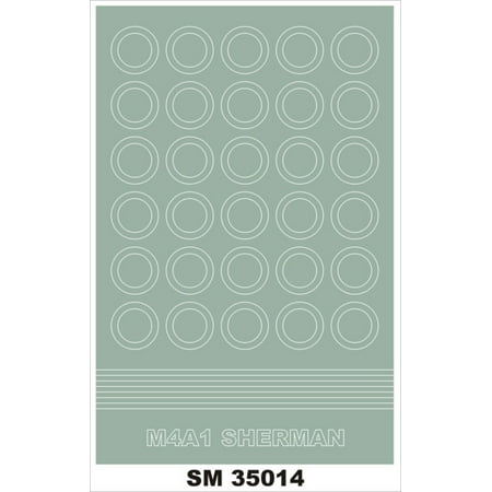M4a1 Machine - Montex Mini Mask 1:35 M4A1 Sherman for Dragon Spraying Stencil #SM35014
