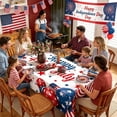thumbnail image 4 of XGFHYJEH 4th of July Tablecloth, Patriotic Memorial Day Decor Print Table Cloth Round, Independence Day Decorations Red Blue and White Washable Tablecloths for Party Dinner, 150*200cm, 4 of 5