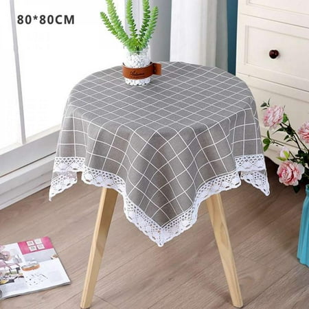 

Xmarks Rustic Lattice Tablecloth Cotton Linen Grey Square Table Cloths for Kitchen Dining Party Holiday Christmas Buffet 31*31
